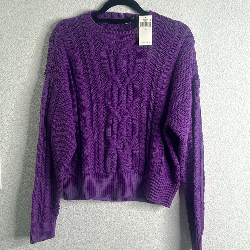 Lauren Ralph Lauren black label cable knit sweater size XlArge new - Picture 3 of 11